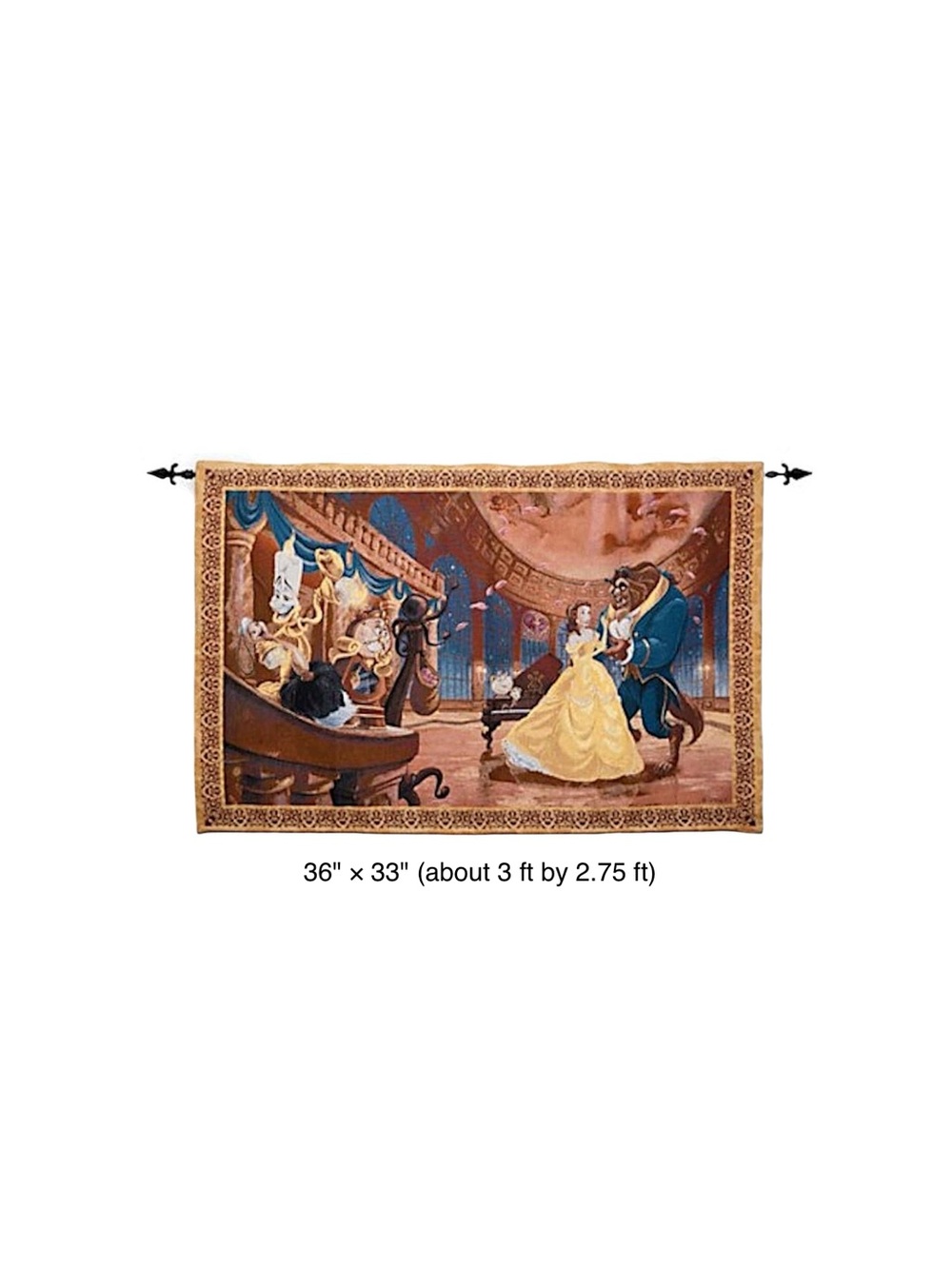Disney Beauty and the Beast Tapestry Wall Hanging 36 x 33 in Cotton Polyester